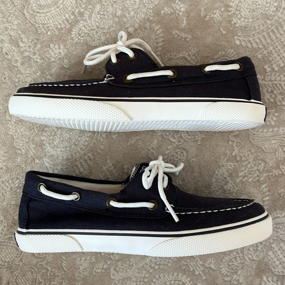 Brand New Sperry Top-Sider Hook & Loop Navy Nautical Boat Shoes Lace Up Loafers - Picture 12 of 16